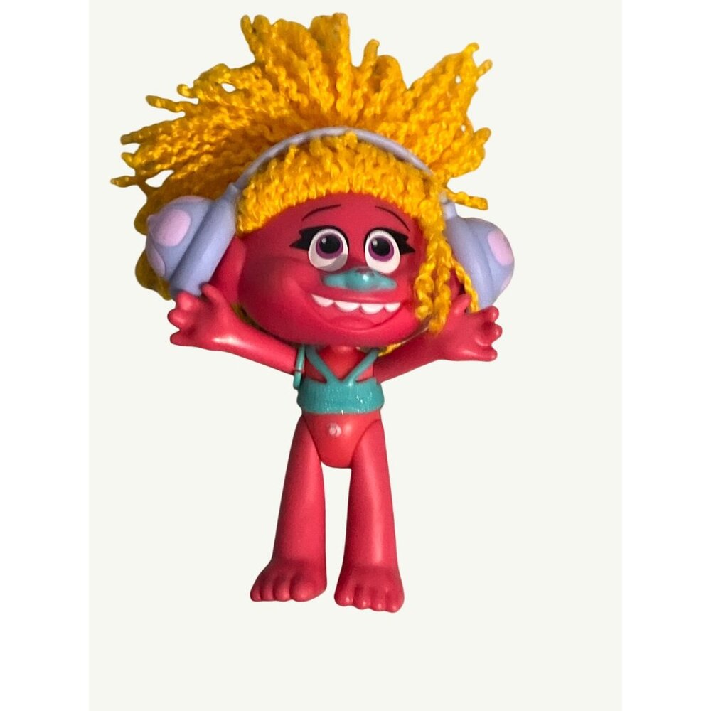 Hasbro Trolls Poppy Figure With Yellow Hair & Headphones